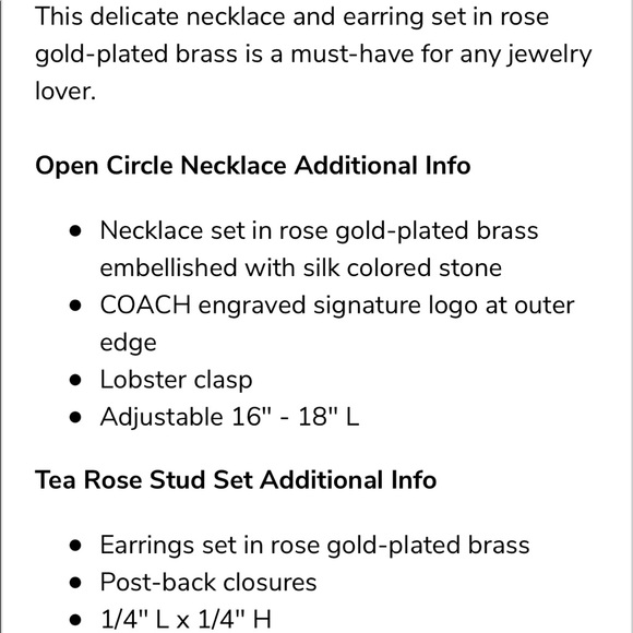 Coach Tea Rose Stud Set - Picture 4 of 4